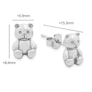 Top Cash Jewellery 925 Silver Teddy Earrings [Silver]