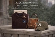 Dr. A Curated Wellness 4 in 1 – Heritage Edition (ของแท้ 100%) เซ็ตเสื้อ Polo กาแฟ + กระเป๋าหนังTop 