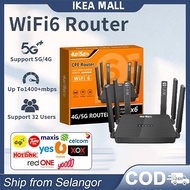 WiFi6 Router 1400mbps Modem Wireless Router Unlimited Data Hotspot WiFi 4G/5G
