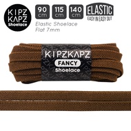Kipzkapz Rubber FLAT SHOELACE ELASTIC FLAT SHOELACE ELASTIC 7MM - XS61 BROWN