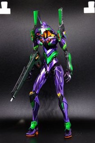 BANDAI RG EVA-01 初號機 連輸送台 全金屬色塗裝 螢光水貼 成品