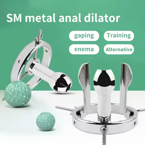 BDSM Anal Fisting Expander Plug Hollow Tunnel Butt Plug Spreader Anal Dilator Metal Adjustable Vagin