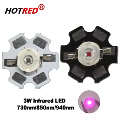 LED 3W IR 730Nm 850nm 940nm High Power 3Watt Chip Beads Light Infrared Radiation Bulb Laser Flashlig