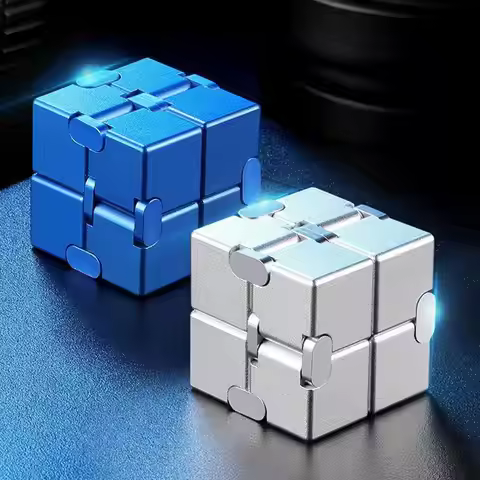 New Fidget Cube Upgrade Fidget Finger Toys Metal Infinity Cube Prime for Stress and Anxiety Relief 2