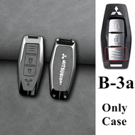 เคสกุญแจเปลือกหอยกุญแจรถมิตซูบิชิที่คลุมกุญแจโลหะผสมสังกะสีเคสสมาร์ทคีย์อุปกรณ์เสริมหัวเข็มขัดที่ป้อ