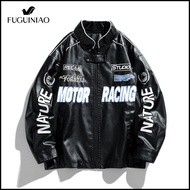 FUGUINIAO Mens Leather Jacket Motorcycle Suit PU Leather Jacket Motorcycle Cool Casual Fashion Leath