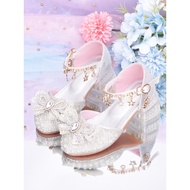 heels bertutup wedges heels tertutup Children's Cinderella-Inspired Crystal Sandals with Diamond Seq