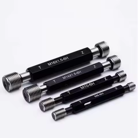 1 Pcs High precision Thread Plug Gauge M2M3M4M5M6M8M10 Metric 6H Steel Double End Hex Handle Thread 