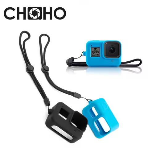 Silicone Protective Frame Case Housing Soft Rubber Shell Protector + Strap For Gopro Hero 8 Black Go