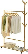 Rolling Coat Rack 2 in 1 Coat Rack Clothes Stand Hat Handbag Hanger Hall Hanging Rod Double Tree Bra