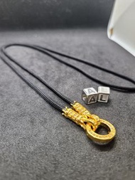 泰國佛牌繩（閃鑽蓮花款扣金色單掛繩）