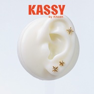 (1 Piece) Golden Snowflake Earrings - Titanium G23 - Kassy