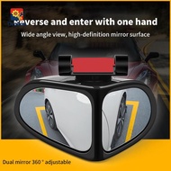 delicatecat0c Car Blind Spot Mirror 1 Pair Front Wheel Auxiliary Rearview Double-Sided Mirror Wide A