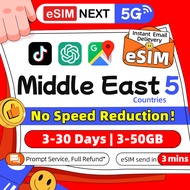 UAE eSIM 5G 3-30 Days Total 3/5/10GB Unlimited Data Dubai eSIM Saudi Arabia SIM Card Qatar & Kuwait 