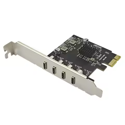 PCI-E 1X To TYPE-C Expansion Card USB 3.2 GEN1 5Gbps 4-Port TYPE-C Adapter Riser Card UPD720201 Chip