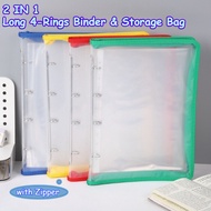 4 Ring Zipper Binder File Bag Transparent Binder Cover File Folder Document Organizer