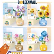 Flower Bouquet Building Blocks Toys Immortal Flower Blocks Display Box For Gift Decoration Flower Bl