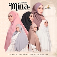 KHIMAR MINA by TELEKUNG HIQMAH Ready to Solat Khimar Marbella Silk Wide Cutting Awning Lycra Ironles