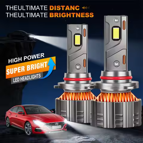 9005 HB3 LED Headlight Bulbs CANBUS Error Free 80000LM Super Bright Turbo Fan Cooling 1:1 Size Desig
