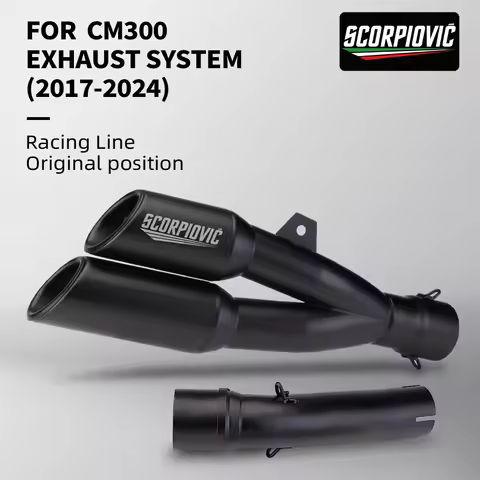 Suitable for Rebel 500 300 CM500 CM300 CMX500 CMX300 2017 - 2023 Motorcycle Exhaust Pipe 51MM Muffle