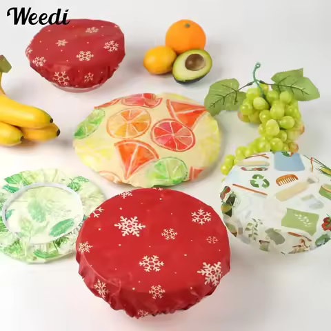 Weedi Reusable Beeswax Bowl Covers in 3 Sizes Eco Friendly Waterproof Food Storage Covers Kitchen Fo