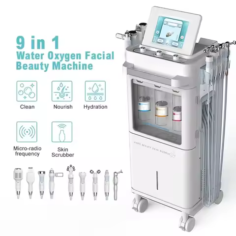 9 in 1 Multifunction Skin Deep Cleaning and Oxygen Hydra Aqua Peel Facial Water Dermabrasion Oxygen 
