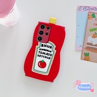 3D Tomato Sauce Casing For iQOO Z9 Z9X Z8 Z8X Z7 Z7X Z6 Lite Z5 Z5X Z3 Z1 Z1X 5G 4G Phone Case Funny