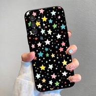 1pc Creative Oil Painting Colorful Star Straight Edge Liquid Soft Phone Case Compatible With GalaxyS