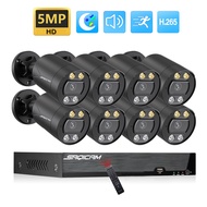 Saqicam 8CH 4K 8MP POE NVR Recorder H.265 CCTV Package Kit 8PCS HD 4MP/5MP POE Camera CCTV Set