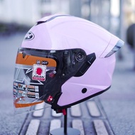 INK TERRA 2 SOLID SAKURA PINK ORIGINAL | DOUBLE VISOR | NEW INK TERRA 2 PINK METALLIC HALF FACE HELM