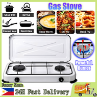 Double Burner Gas Stove Heavy Duty Camping Stove Portable Gas Stove Propane Butane Gas Stove with 2 