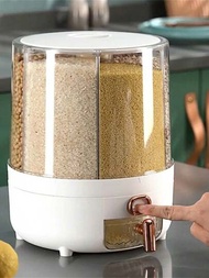 360°旋轉米桶家用防蟲防潮穀物食品容器五穀米糖咖啡豆收納盒