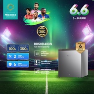 Hisense Kulkas Mini Bar Kulkas 1 Pintu - RR58D4IGN FS (Refrigerator) Lemari Es Portable  - Silver 【N