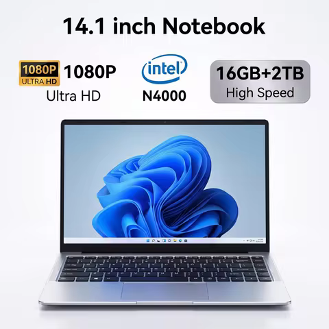 New Ultra Slim 14.1 Inch Laptop Intel N4000 16GB RAM 1TB SSD Windows 11 Business Office Study Web No