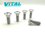 1pc Vitaltitanium Grade 5 Titanium Bolt M8 x 24mm 1.25mm pitch thin head titanium Screws Torx Head screw ti bolt for bike mortorcycle bolts rotor bolts