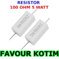 100 OHM 5 WATT RESISTOR 5 PERCENT R 5W FVKOTIM CHALK