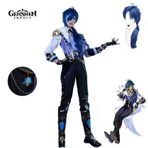 Kaeya Cosplay Game Genshinimpact Kaeya Alberich Cosplay Costume Wig Shoes Full Set Anime Knightage H