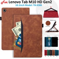 For Lenovo Tab M10 HD (2nd Gen) TB-X306X TB-X306F M10HD Gen2 X306 PU Leather Tablet Case Flip Stand Wallet Style Cover