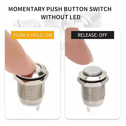 12mm Metal Button Switch Waterproof 1NO 3A High Head Momentary Suitable for doorbells Car start horn