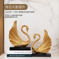 Swan Couple Golden Creative Light Luxury Living Room Wine Cabinet Engagement Souvenirs Crafts Orname