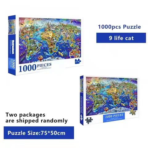 75*50cm Adult 1000 Pieces Jigsaw Puzzle World Landmark Beautiful Landscape Paintings Stress Reducing