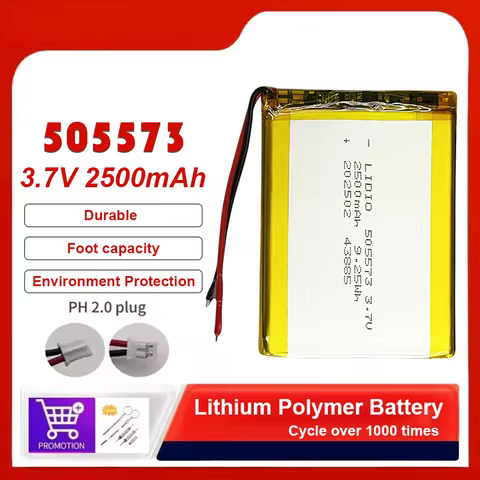 505573 3.7V 2500mAh Li-Polymer Rechargeable Battery For GPS Bluetooth Speaker Tablet DIY Smart Devic