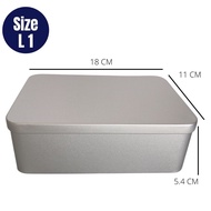 10pcs/Lot Aluminium Tin Box Storage Case Container Silver Metal Tin Gift Box packaging Cookies Stora