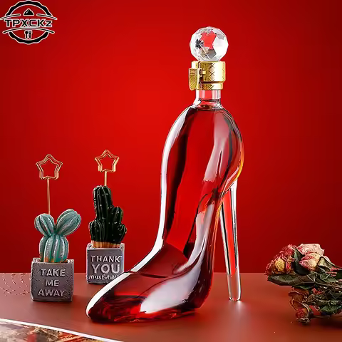 375ml 700ml High-Heels Shoes Shaped Whisky Decanter Glass Crystal Merlot Rum Vodka Wine Bottle Liquo