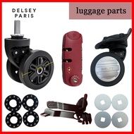 For Delsey Luggage Accessories 3840 38041 3842 Repair Replacement Code Lock, Universal Wheel, and Other Accessories Complete List