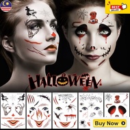 ZDD 1/5 Sheets Waterproof Facial Makeup Sticker Special Face Spider Web Scar Tattoo Day of The Dead 