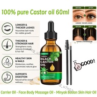 Castor Oil 60ml | Hexane-Free Castor Oil | Minyak Castor Asli 100% Pure Cold Pressed | Hair Growth E