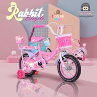 ส่งจากไทย!! จักรยานเด็กผู้หญิง รุ่น กระต่าย (ล้อยางเติมลม) ขนาด 12/16 นิ้ว (B307) มีตะกร้า กระดิ่ง