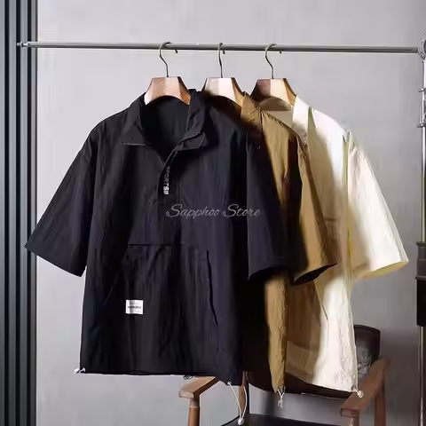 M/L/XL/2XL/3XL Pet Groomer Lapel Work Clothes Unisex Summer Salon Hairdressers Wrap Short Sleeves Ba