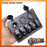 TOMBOL Dashboard panel car instrument switch 5 button usb charger volt meter dc socket 12 volt 24 vo